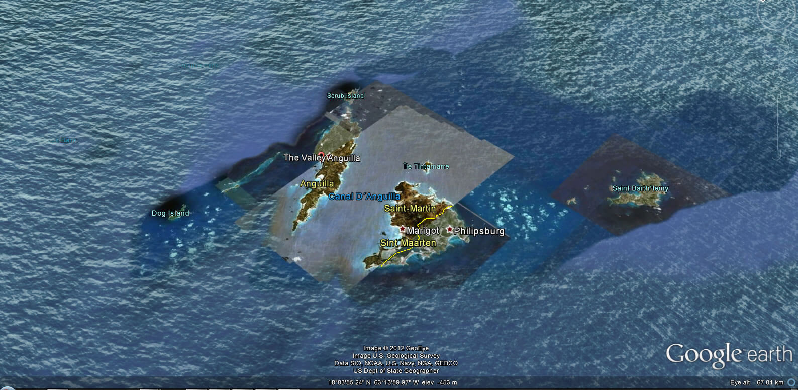 Anguilla Erde Map